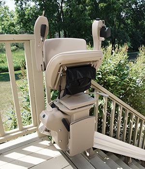 outside stair lift covered gear rack on rail