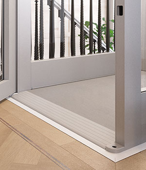 Bruno Connect Compact home elevator with exposed easy access low threshold doorway